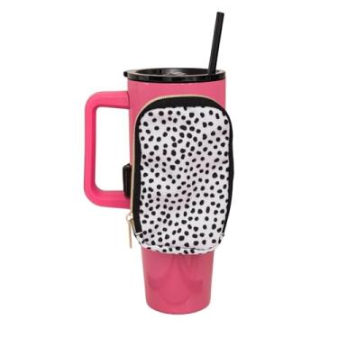 Imagem de Pochete Steel Mill & Co para mulheres, alça de garrafa ajustável com estampa fofa, mini pochete preta, bolinhas dispersas, Pontos pretos dispersos, Clássico