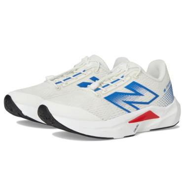 Imagem de New Balance Tênis de corrida unissex infantil FuelCell Propel V5 Bungee, Sea Salt/Team Royal/True Red, 16