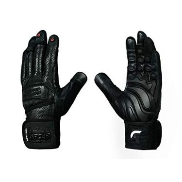 Imagem de Luvas de ginástica de couro Elite com envoltórios de pulso embutidos de 5 cm de largura, melhor aderência e design para levantamento de peso, levantamento de peso, musculação e exercícios de treino de