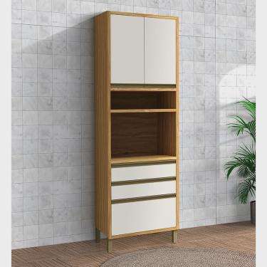 Imagem de Paneleiro 70cm 3 Portas e 2 Gavetas com Espaço para Micro-ondas 100% Mdf Barbados Espresso Móveis