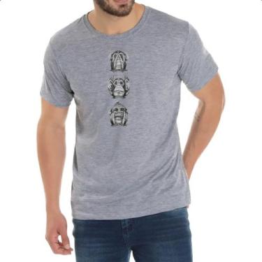 Imagem de Camiseta Cinza 3 macacos sabios mas nem tanto - Alearts, P