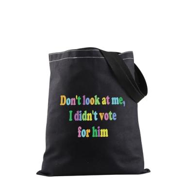 Imagem de JXGZSO Election Shopping Bag Don't Look At Me I Didn't Vote For Him Tote Bag Feminist Gift Liberal Political Gift, Bolsa Vote for Him, One Size