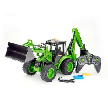 Imagem de Retroescavadeira Controle Remoto Huina 1579 Escala 1/14, Verde