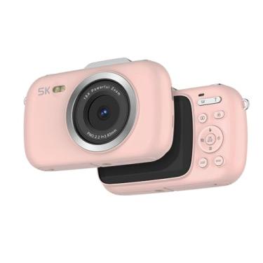 Imagem de 80MP 5K Câmera Digital Portátil de Tela Colorida de 2,8 Polegadas, Câmera de Zoom Digital 18x, Câmera de Vlogging para Adolescentes, Adultos, Iniciantes Com Cartão de 256 GB (PINK)