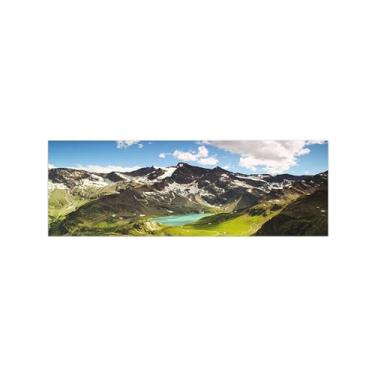 Imagem de Pintura de arte de parede em tela paisagem imagem de natureza - nuvens de montanha impressão do céu em tela - pôster e impressões para decoração de parede de sala de estar 50 x 150 cm sem moldura
