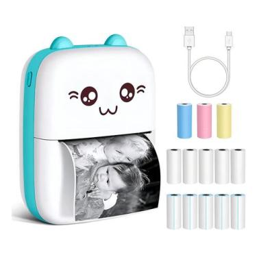 Imagem de Mini impressora de telefone térmico Bluetooth portátil - branca - kapb