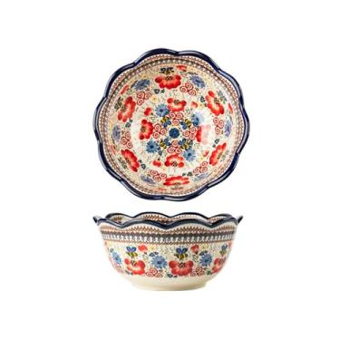 Imagem de Conjunto de tigela e prato de açafrão de mel para uso doméstico, conjunto de utensílios de mesa de cerâmica - tigela de sopa de 20 cm