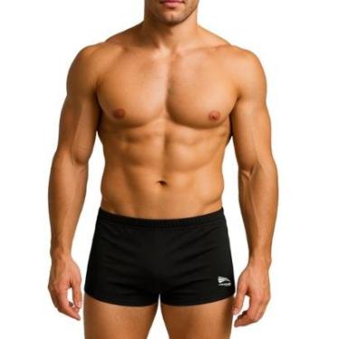 Imagem de Sunga Masculina Natação Praia Lisa Adulto Microfibra Premium Preta Progne Sports-Masculino
