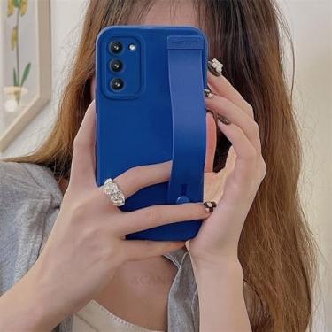 Imagem de Capa de silicone com suporte para pulseira S24ultra S 24 23 22 para Samsung Galaxy S24 S23 S22 S21 Plus Ultra, WD Klein azul, para Samsung S22