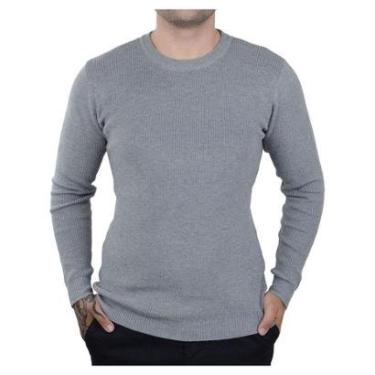 Imagem de Blusa Masculina Broken Rules Sueter Tricot Cinza - 590190-Masculino