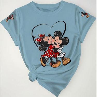 Imagem de Camiseta Feminina Estampa Mickey E Minnie Linha Premium - Lobo Sete, A
