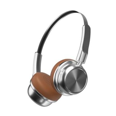 Imagem de Novos fones de ouvido retro e elegante Bluetooth 5.4 com duração de bateria ultra longa para fones de ouvido montados na cabeça,Brown
