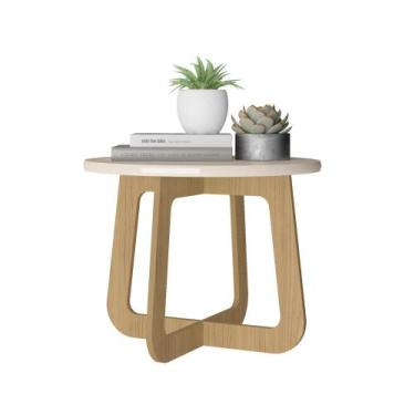 Imagem de Mesa De Centro 59 cm Jasmin Artely, Off White/Carvalho