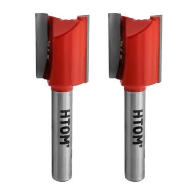 Imagem de Kit 2 Fresa Reta 16Mm Haste 1/4 Corte Duplo Metal Duro Tupia - Htom