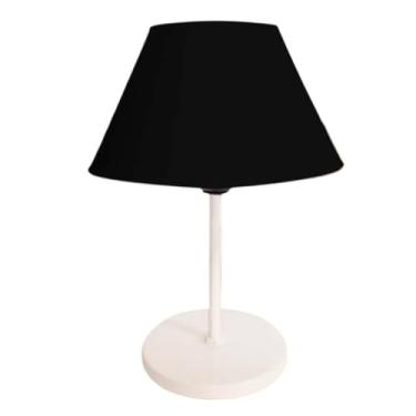 Imagem de Luminária de Mesa Abajur Cúpula Injetada para Escritório Quarto Recepção Decoração Sala Moderno (BRANCO/PRETO,3)