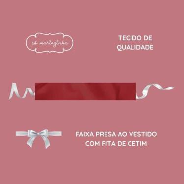 Imagem de Faixa Lisa MARSALA infantil Acessorio Festa Casamento Batizado Dama Fl