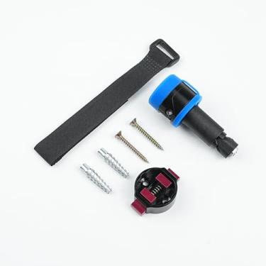 Imagem de NELboNs Suporte de parede para bicicleta, suporte de extremidade de guidão de liga de liga para mountain bike/bicicletas de estrada na garagem (azul, bicicleta de estrada)