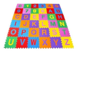 Imagem de Tatame Tapete Tapetinho Emborrachado EVA Colorido Alfanumérico 28x28cm Espessura 8mm
