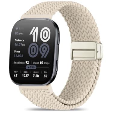 Imagem de Oanux Pulseira de relógio de nylon trançado magnética de 22 mm, compatível com Amazfit Bip 6/Amazfit Bip 5, pulseira esportiva macia respirável para Amazfit Helio e GTR 4/3 Pro/3/2/2e/47 mm masculino
