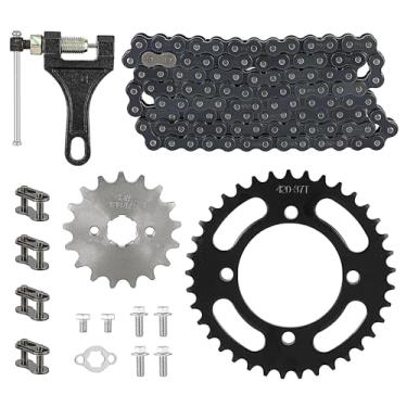 Imagem de Conjunto de corrente e roda dentada 420, traseira 37 dentes 76 mm dianteiro 17 dentes 17 mm 96L corrente para motocicleta chinesa 50 70 90 110 125 ATV Mini Bike Go Kart SSR Taotao Coolster Pit Bike