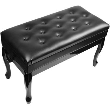 Imagem de Banquinho de bancada de bancada de piano de piano banquinho de piano confortável com compartimento de armazenamento de bancada de piano de madeira ajustável pernas de madeira resistentes, ad