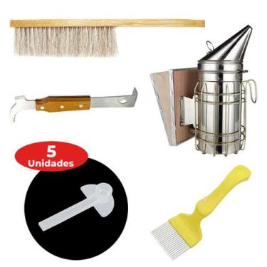 Imagem de Kit Apicultura inicial Formão + Fumegador + Vassoura + Garfo - ARBORET