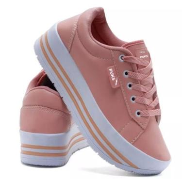 Imagem de Tênis Feminino Casual Para Dia a Dia Leve Macio Confortável Salto Plat