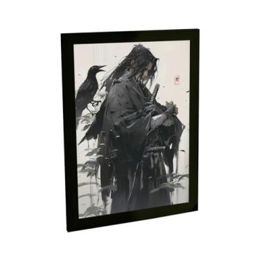 Imagem de Quadro Decorativo Anime Samurai Mal Corvo Decoração Poster Quarto Sala