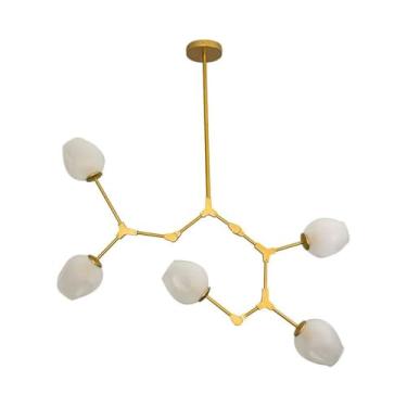 Imagem de PENDENTE - JABUTICABA MODERNO - IEDA - 5XE27 - OURO FOSCO + AMBAR - BIVOLT - STARLUX