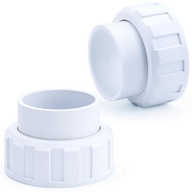 Imagem de Duodyeo Salt Cell 5.1 cm Union 2 unidades de substituição para geradores de cloro de sal Hayward GLX-Cell-Union 2 polegadas PVC para sistemas de células turbo AquaRite e peças de bomba de spa