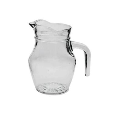 Imagem de Kit 10 Mini Jarra De Vidro Lisa Transparente Com Alça Agua Suco Clássi