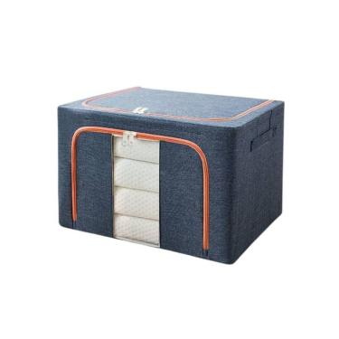 Imagem de Caixa Organizadora De Roupas Azul Escuro Empilhável Dobrável