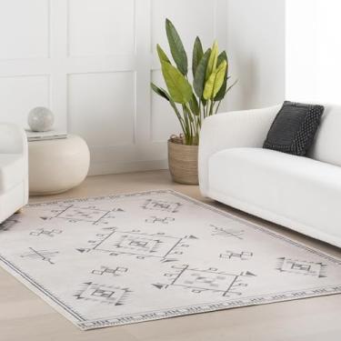 Imagem de Nuloom Shenai Medallion Tapete redondo lavável à máquina para sala de estar, quarto, sala de jantar, creme