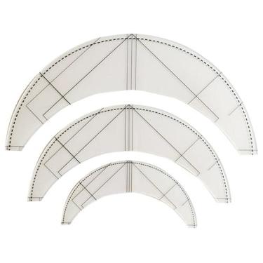 Imagem de YJIUYUANQ Toalha de mesa multifunções, régua, trançada, modelo torcido, acrílico, costura faça você mesmo, para artesanato, réguas de vestuário, 3 tamanhos