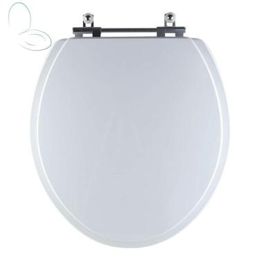 Imagem de Assento Sanitário Tampa De Vaso Branco Resina Poliester Oval Convencional Para Bacia Celite