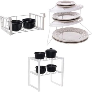 Imagem de Organizadores de Cozinha 3 peças Branco Metaltru - Kit 03