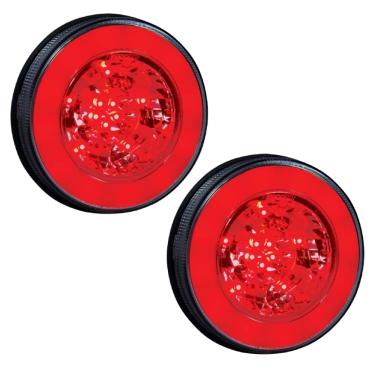 Imagem de 2 Lanterna Traseira Vermelho Halo Light Led 24v Freio