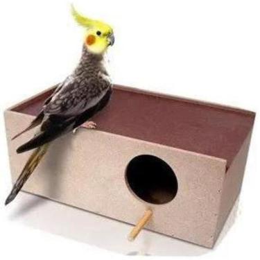 Imagem de Ninho De Madeira Mdf Para Calopsitas E Periquitos Gaiola