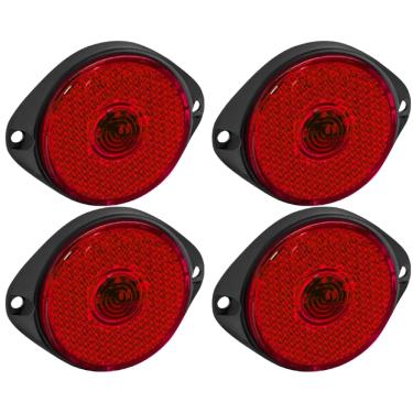 Imagem de 4 Lanterna Frontal 65mm Led Bivolt Conector Carreta Caminhão