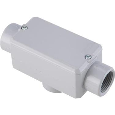 Imagem de Caixa Derivação Alumínio Conduletzel Cinza Tipo TB C/ Rosca BSP C/ Placa – Wetzel | 1.1/2" Cód. E002090060