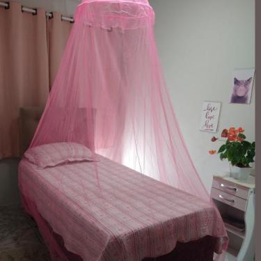 Imagem de Mosquiteiro renda filó serve cama casal solteiro e berço para proteger