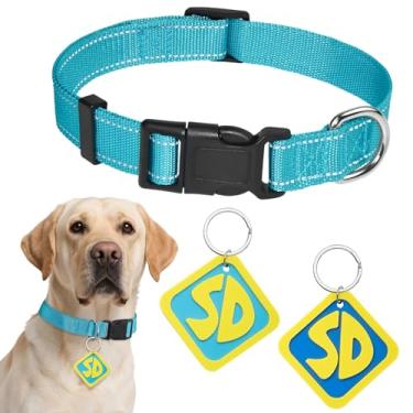 Imagem de Coleira de cachorro e 2 peças de etiqueta de cachorro - Fantasias de Halloween para cães de estimação tamanho médio pequeno grande extra grande GG PP XGG tamanho cachorrinho (grande)