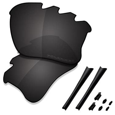 Imagem de Saucer Lentes de reposição premium e kits de borracha para óculos de sol ventilados Oakley Flak Jacket XLJ, Alta definição - Preto de carbono polarizado