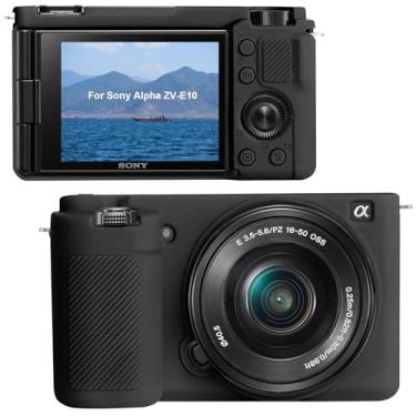 Imagem de Canboc Capa de silicone para câmera digital Sony Alpha ZV-E10, capa protetora de silicone macio ZVE10, preta (apenas capa)
