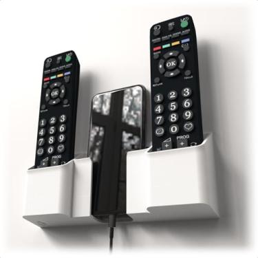 Imagem de Sculpy Suporte para 2 Controles Remoto e Porta Celular Parede Universal