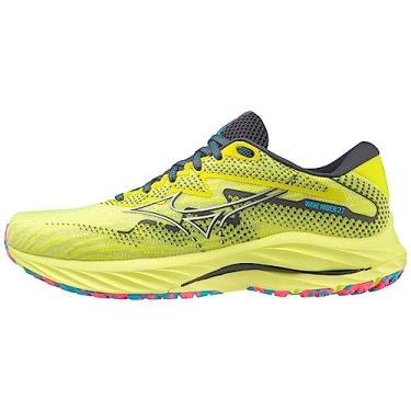 Imagem de Tênis Mizuno Wave Rider 27 Masculino (Amarelo/Chumbo, BR, Adulto, Numérico, 38)