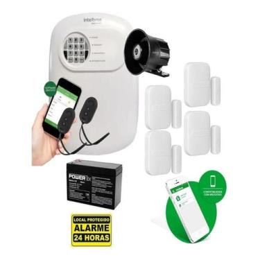 Imagem de Kit Alarme Intelbras ANM 24 NET com 4 Sensores Sem Fio, 2 Controles e 