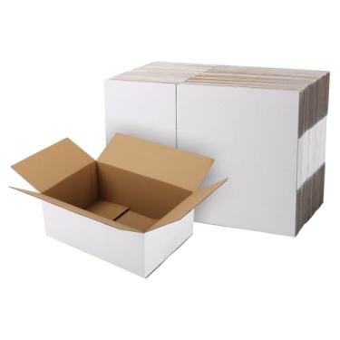 Imagem de CRUGLA 10 x 7 x 4 caixas de envio brancas conjunto de 40, caixas de papelão ondulado brancas para pequenas empresas envio de mala direta