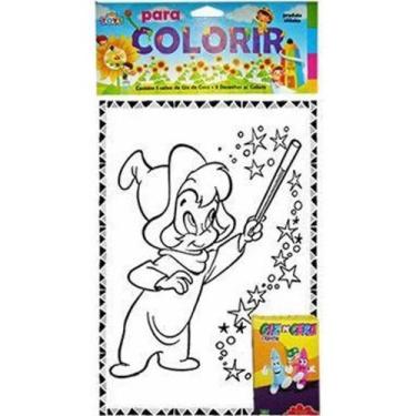 Imagem de Para Colorir Desenhos para colorir 08 Desenhos + Giz de Cera Com 05 Un