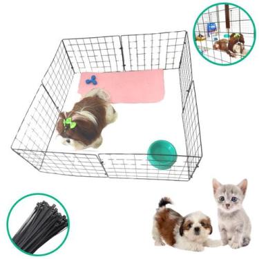 Imagem de Gaiola Modular Móvel Pet 8 Telas Tela Aramada 30x40cm Coelho Gato Cach